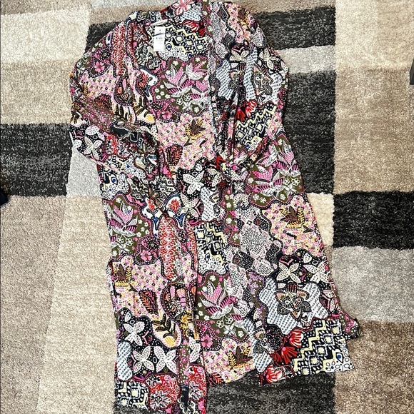 LOFT Tops - LOFT floral duster long cardigan, size XS/S NWT!